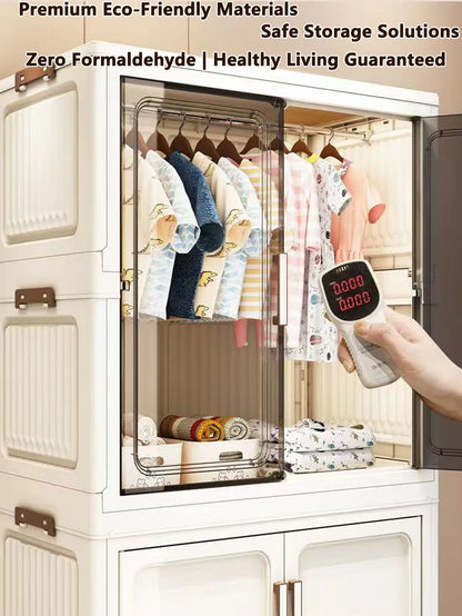 Multi-Functional Folding Storage Cabinet with Doors White/Black/Gray for Home Office Kitchen Bathroom Organizer