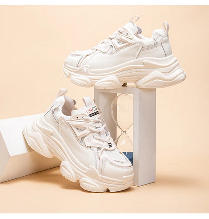 CH 2023 Women's Shoes Summer New Thick Sole Casual Sports Shoes Women's Lightweight Versatile Lace up Dad's Shoes