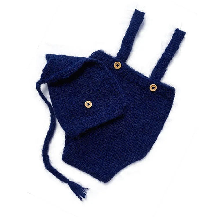 2pcs/set  Crochet Newborn Outfit  Newborn Photography Props Knitted Wool Hat Clothing Costume  Shooting  Bebes Accesorios