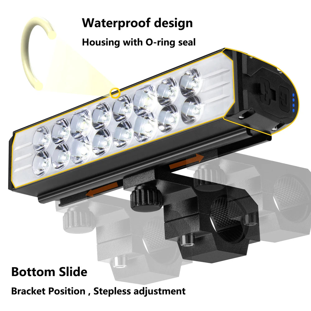 Bicycle Light Front 5200LM LED Light for Bicycle 8000mAh Mountain Cycle Headlight Lamp MTB Bike Light USB Flashlight Super Brigh