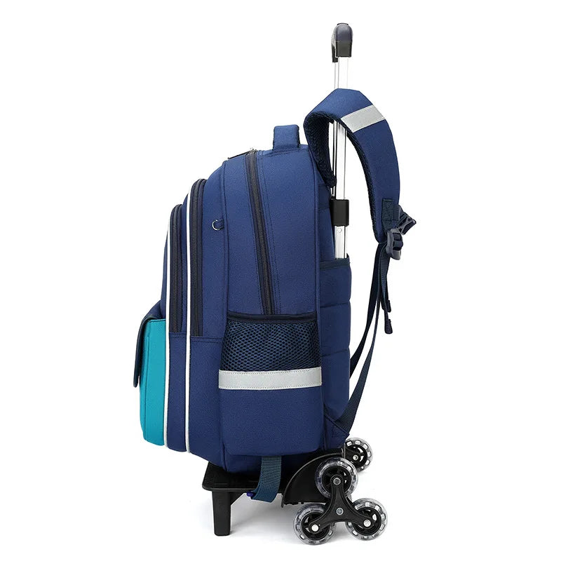 School Bag Kids Rolling Backpack for Boy Girls Wheeled Backpacks With Wheels Trolley Bookbag Carry on Luggage with Shoulder Bags