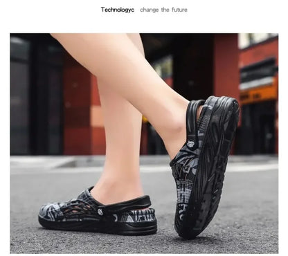 Plus Size 49 Men Non-slip Sandals Clogs Men and Women Home Beach Slippers Breathable Lightweight Men Outdoor House Slides