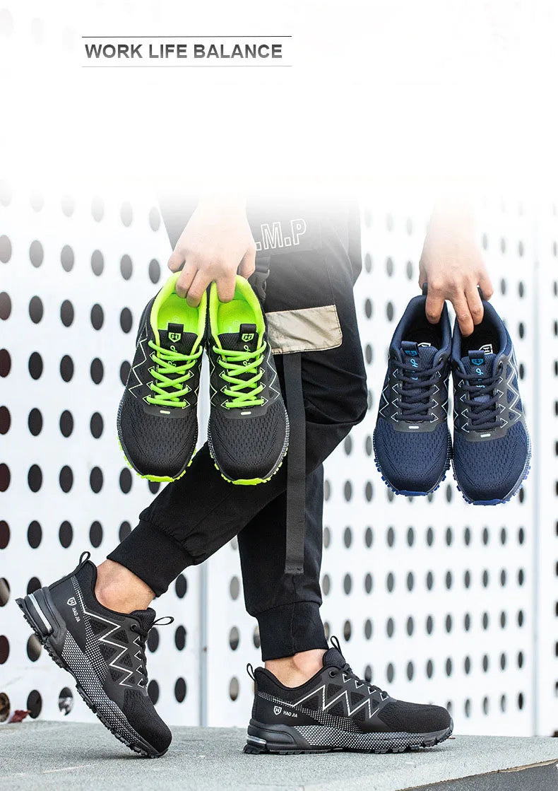 Oulylan Puncture Proof Work Safety Boots Man Breathable Work Shoes Male Men's Fashion Safety Shoes  Steel Toe Sneakers