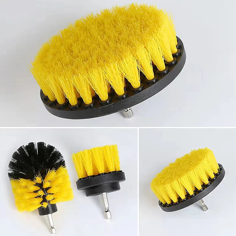 Electric Scrubber Grill Brush Kit 2/3.5/4'' Power Cleaning Brush for Car Bathroom Floor, Tub Shower Grout Nylon Attachments