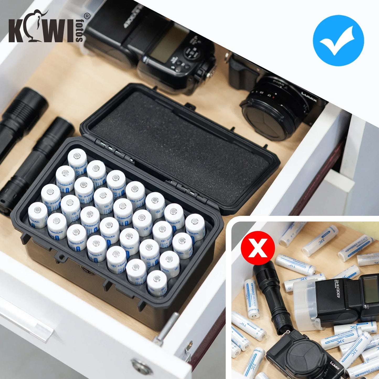 Multi Slots 18650/21700/AA/AAA/Coin Battery Case Storage Box Container Holder IP67 Waterproof And Dustproof Battery Storage Box