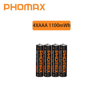 PHOMAX New Fast Charger&Rechargeable Battery,1.5V AA 4200mWh & AAA 1110mWh Lithium Battery  For  Remote Control Mouse SmartDoor