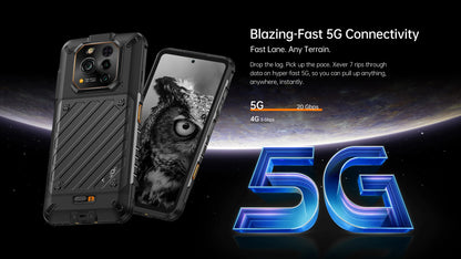 RugOne Xever 7 5G Rugged Phone Android 15 Smartphone 512GB ROM 12+12GB RAM 6.67" 120Hz AMOLED NFC 5500mAh Swappable Battery