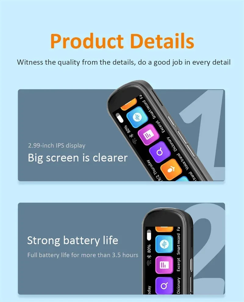 X10 Point Reading Translation Pen 3.76 Inches 142 Language Electronic Voice Scanning Pen Mutual Translation Dictionary Pen