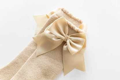 Winter Autumn Kids Knee High Socks Baby Girls Cotton Socks Big Bow Soft Toddlers Princess Children Long Socken For 0-5Years