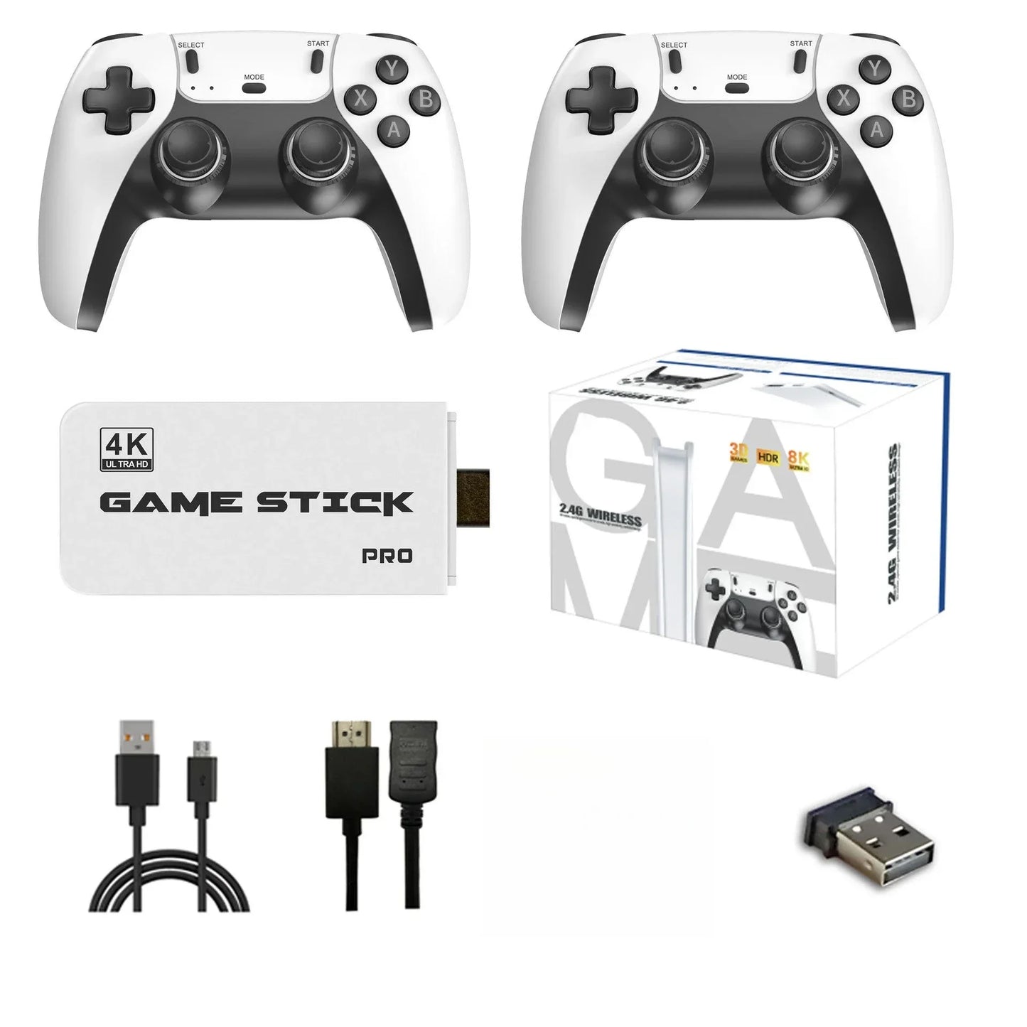 For M15 Gaming Stick VideoTVGaming Console Wireless Gamepad Over40000/50000 Classic Arcade Games HD Graphics Two-Player Battles