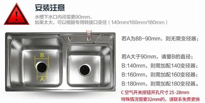 220V Food Waste Disposer Kitchen Sink Household Garbage Processor for Food Scraps EB