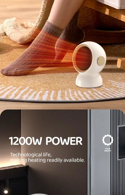 1200W Electric Heater Portable Desktop Fan Heater Heating Warm Air Blower Mini Radiator Home Office Warmer Machine for Winter