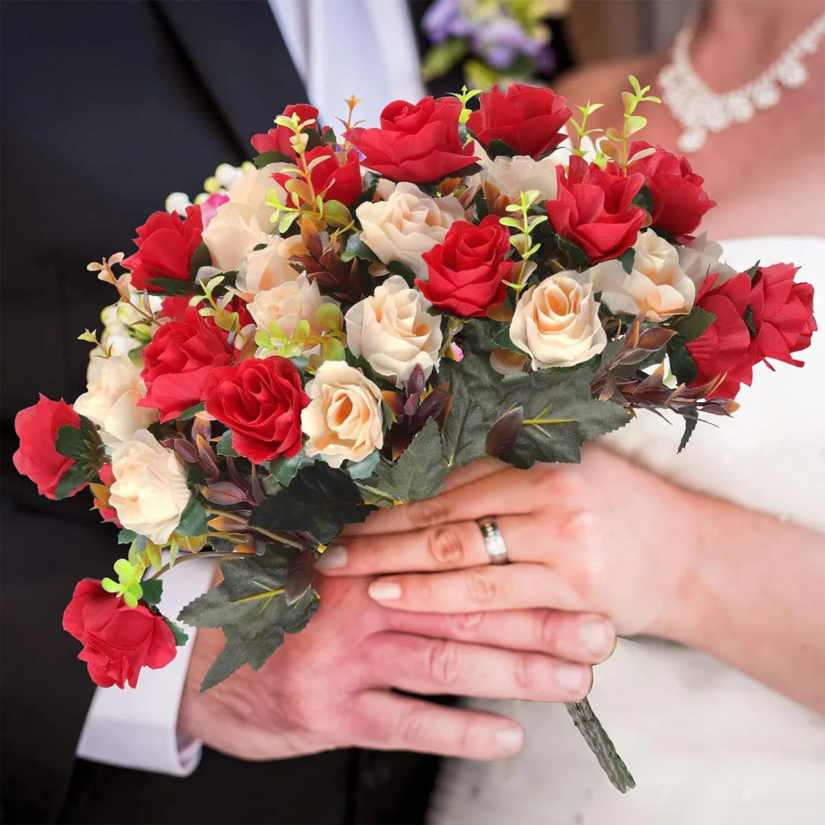 Silk rose Artificial Flowers Wedding Home Christmas Decoration bride Bouquet Diy gift Scrapbooking Wreaths wall Photography prop