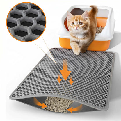 Pet Cat Litter Mat Waterproof Double Layer Cat Litter Trapping Pet Litter Box Mat Clean Pad Products For Cats Accessories