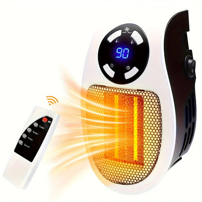 Remote Heater 500W Heater Portable Electric Heater Plug-in Wall Mounted Room Heater Home Appliance Heating Stove Mini Radiator