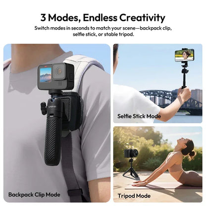 Ulanzi MT88 ClipMate Tripod Backpack Clip Selfie Stick Mode Extendable Tripod Mode Travel Photography Livestreaming Vlog Shots