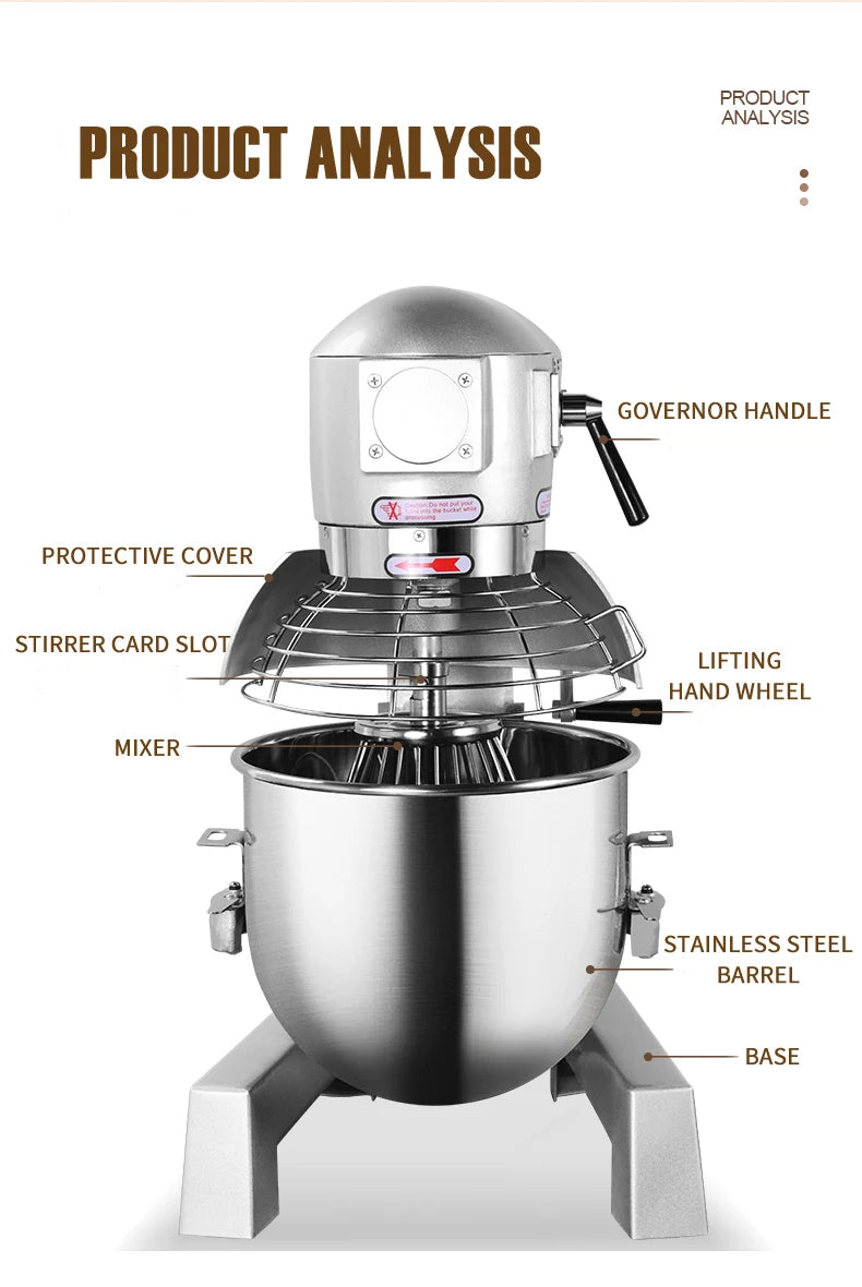 High-Authority Electric Planetary Mixer Multifunctional Steel Stand Mixer Kitchen Household Use Food Mixers
