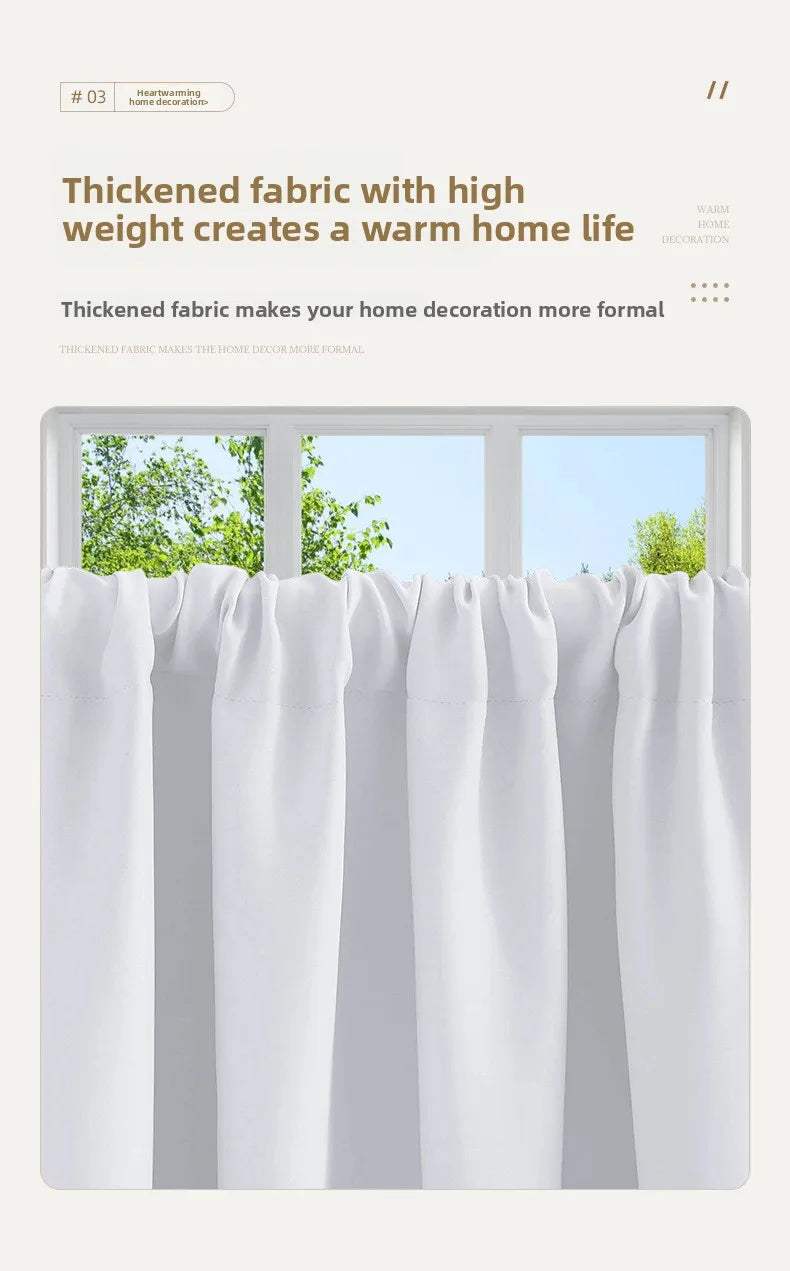 Modern Simple New Solid Color High-precision Short Curtain Finished Blackout Curtain Kitchen Partition Curtain Coffee Curtain.