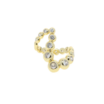 New Arried Geometric Fashion Women Jewelry Set Gold Color Round Ball Bezel Set CZ Bracelet Bangle Rings