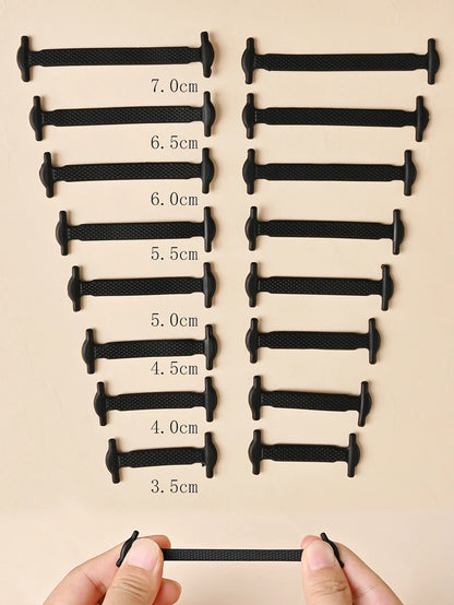 16pcs/lot Silicone Shoelaces No Tie Shoelaces 12 colors Elastic Lace Shoelace Creative Lazy Silicone Laces Rubber Lace
