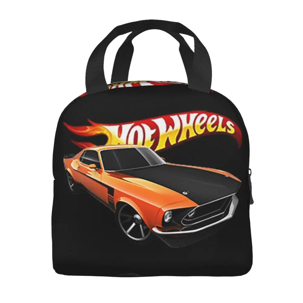 Custom Hot Wheels For Fans Thermal Insulated Lunch Bag Cartoon Sport Car Portable Lunch Container Travel Multifunction Food Box