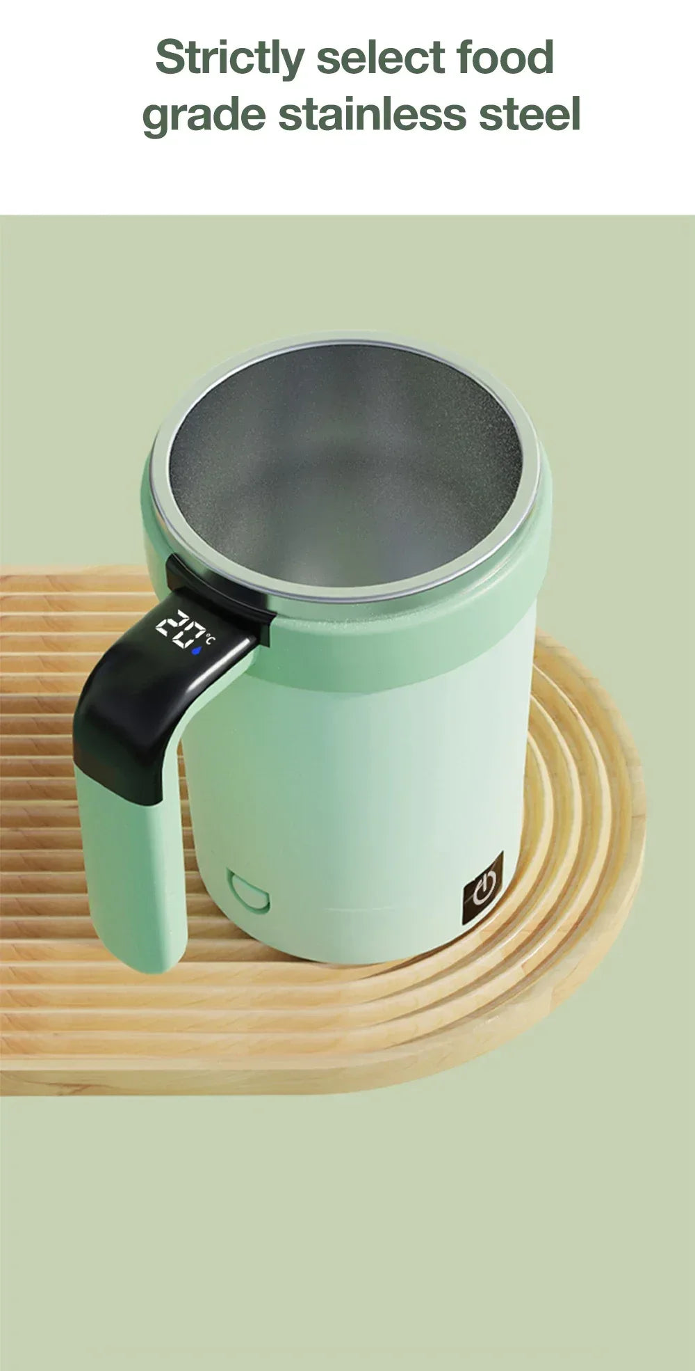 Detachable Automatic Mixing Coffee Cup Intelligent Temperature Measuring Rechargeable Mug Suitable for Office/Kitchen/Travel