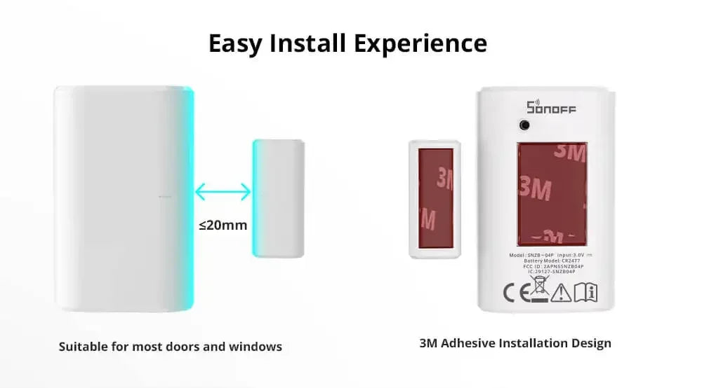 SONOFF SNZB-04P Sonoff Zigbee Door Sensor SNZB 04P Local Smart Scene Linkage Tamper Alert Home Security Work with Alexa Google