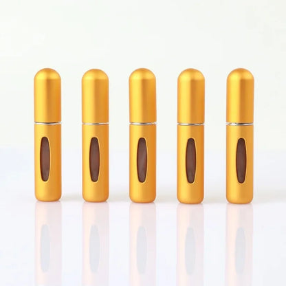 New Hot 5pcs Sets Portable 5ml Perfume Refill Bottle Refillable Spray Scent Pump Empty Atomizer Cosmetic Containers Travel Gift