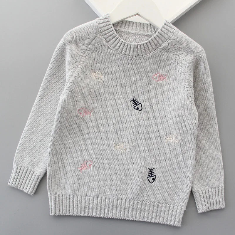 Pull d'automne-hiver pour filles, motif mignon amoureux, pull tricoté en polaire épaisse et chaude