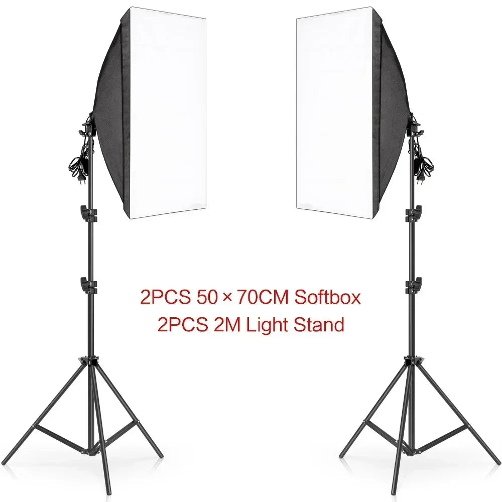 Softbox Light Photography Kit Photo 2M Tripiod for Soft Box Disc Light Led 45W Photo Studio Stand Lighting Shooting Lamp Video
