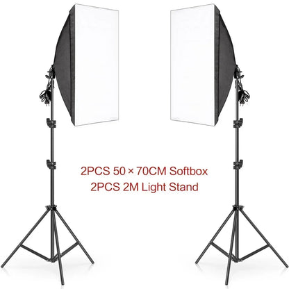 Softbox Light Photography Kit Photo 2M Tripiod for Soft Box Disc Light Led 45W Photo Studio Stand Lighting Shooting Lamp Video