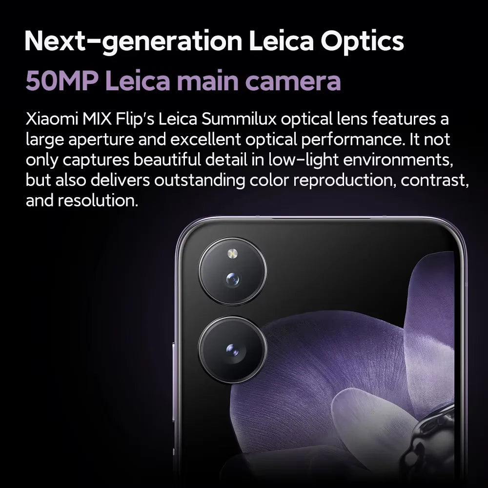 Global Version Xiaomi MIX Flip Leica 50MP Camera 4780mAh 67 W 12GB 512GB Snapdragon 8 Gen 3 Hyper Charger 6.86" 120Hz Display