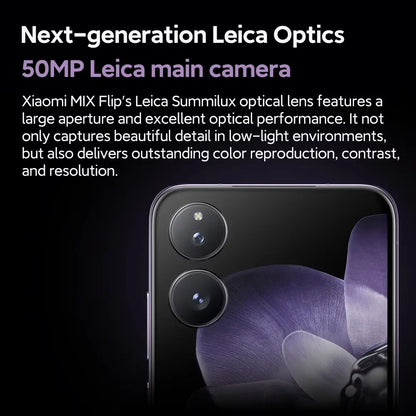 Global Version Xiaomi MIX Flip Leica 50MP Camera 4780mAh 67 W 12GB 512GB Snapdragon 8 Gen 3 Hyper Charger 6.86" 120Hz Display