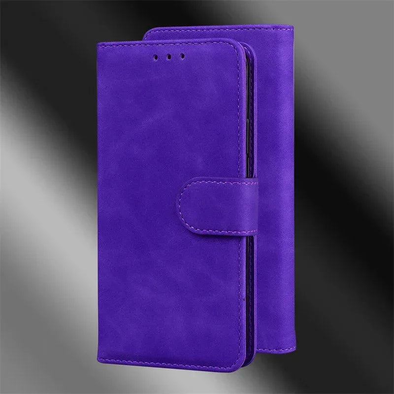 For Xiaomi Redmi 13 Case Solid Color Leather Flip Phone Case for Xaomi Redmi 13 Cover Redmi13 13C 5G Wallet Card Slots Etui