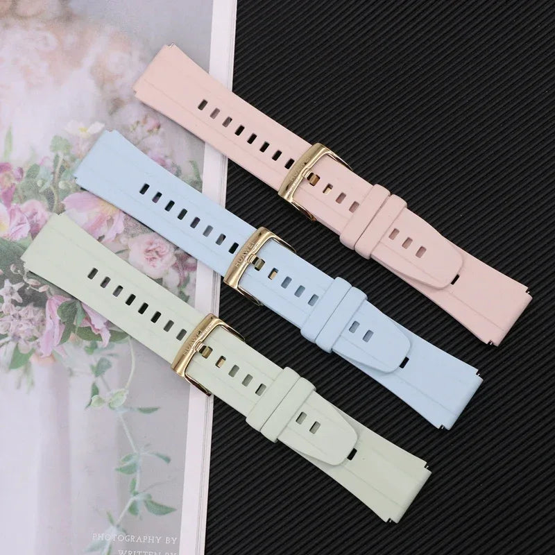Original 18mm Watch Strap for Huawei GT6 GT5 41mm Leather Strap GT4 41mm FKM Sport Band for GT5pro 42mm Women Calf Leather Band