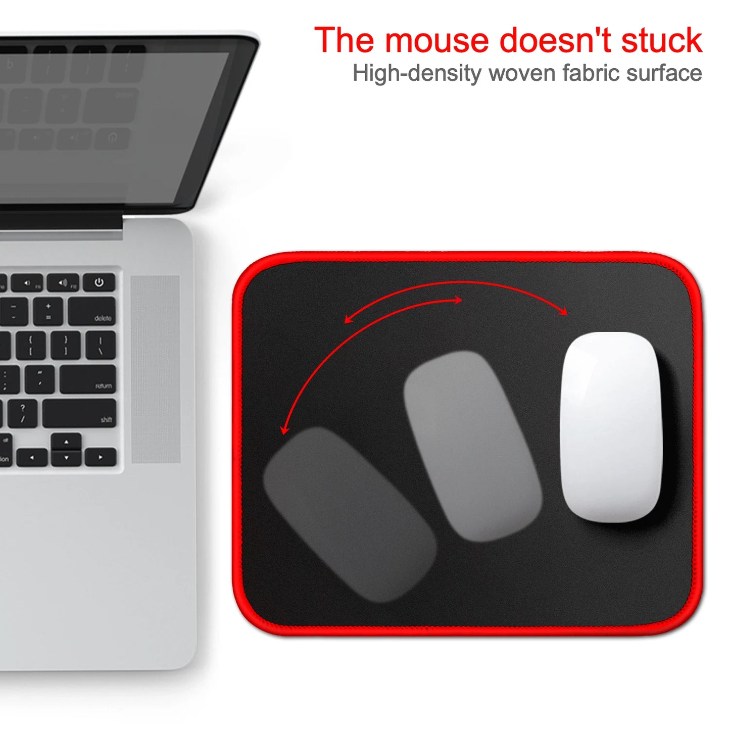 Mouse Pad with Stitched Edge Gaming Mousepad Small Non-Slip Rubber Base Washable Portable for Office Home Computer Laptop