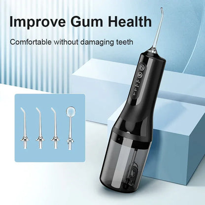 Professional wireless dental floss cleaner, 4 cleaning modes, portable rechargeable electric dental floss oral irrigator