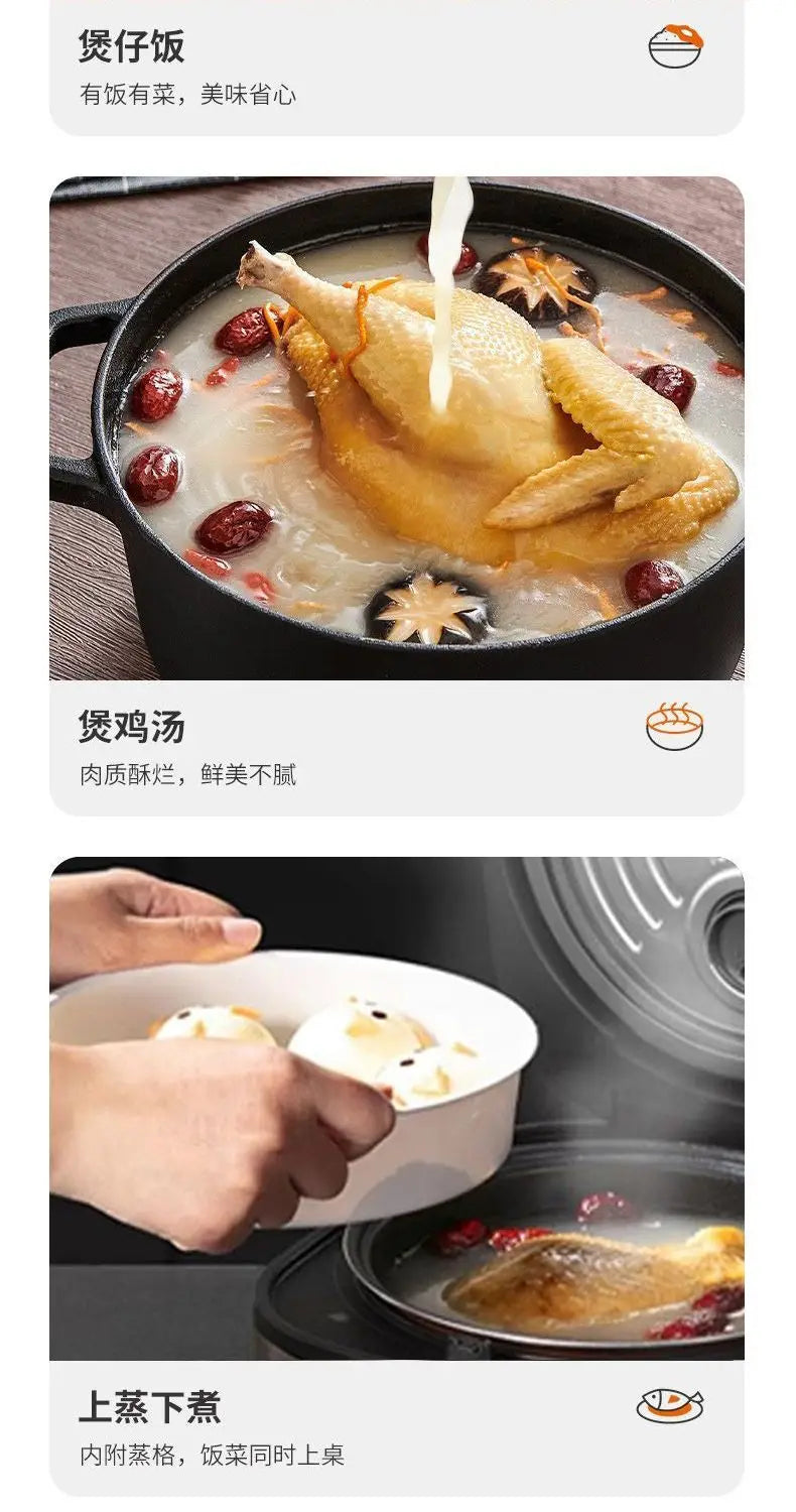 Electric rice cooker, fully automatic, household smart rice cooker, multi-functional non-stick steaming cooking fast cooking.