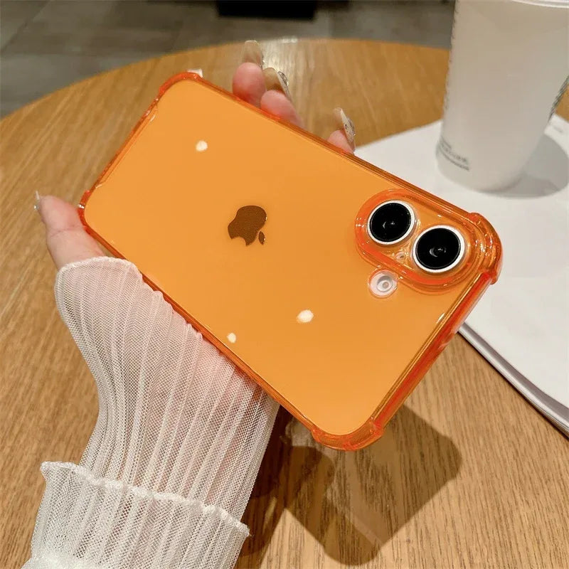 Luxury Jelly Clear Silicone Soft Case For iPhone 11 12 13 14 15 16 Pro Max 16 Plus Shockproof Protection Transparent Back Cover