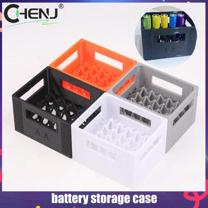 3D Printed Beer Crate Style Battery Storage Case No. 5 Aa No. 7 Aaa Battery Basket Stackable Batteries Storage Box Home Decor