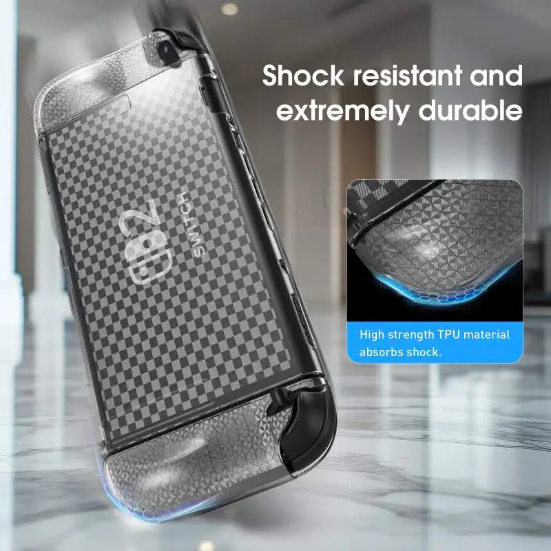 New Suitable Switch 2 Protective Case With Transparent Mesh Texture For Shock Scratch And Fingerprint Resistance