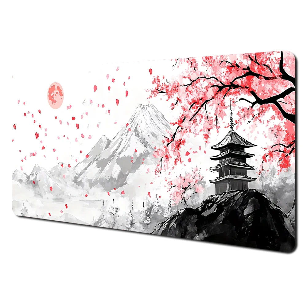 Red and Black Art Landscapes Large Mouse Pad Anti-Slip Durable Desk Mat Offices Accessories Keyboard Mouse Mat Tapis De Bureau