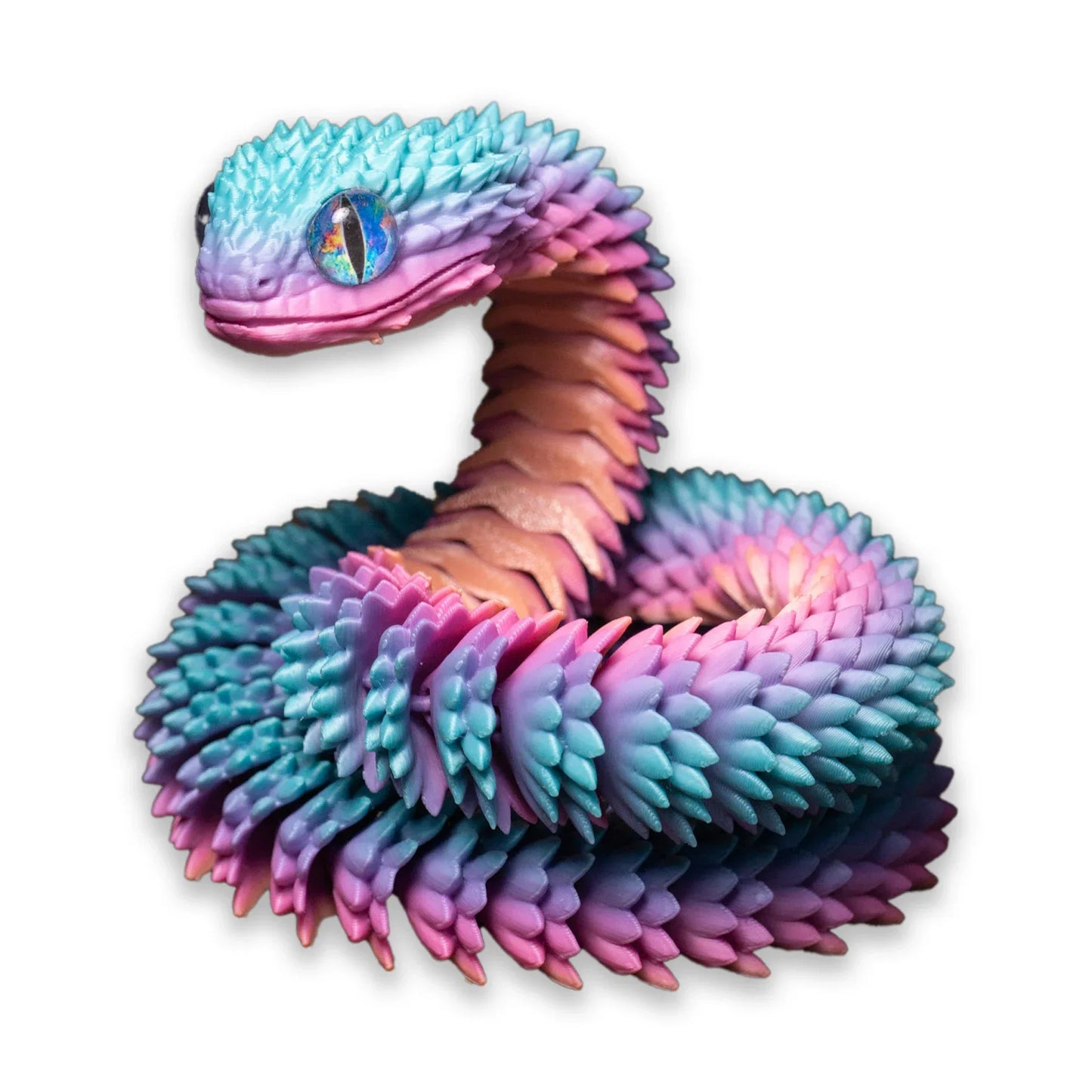 3D Random colored eyes Printed Snake Movable Joint Simulation Snake Figurine Creative Home Office Desktop Ornament
