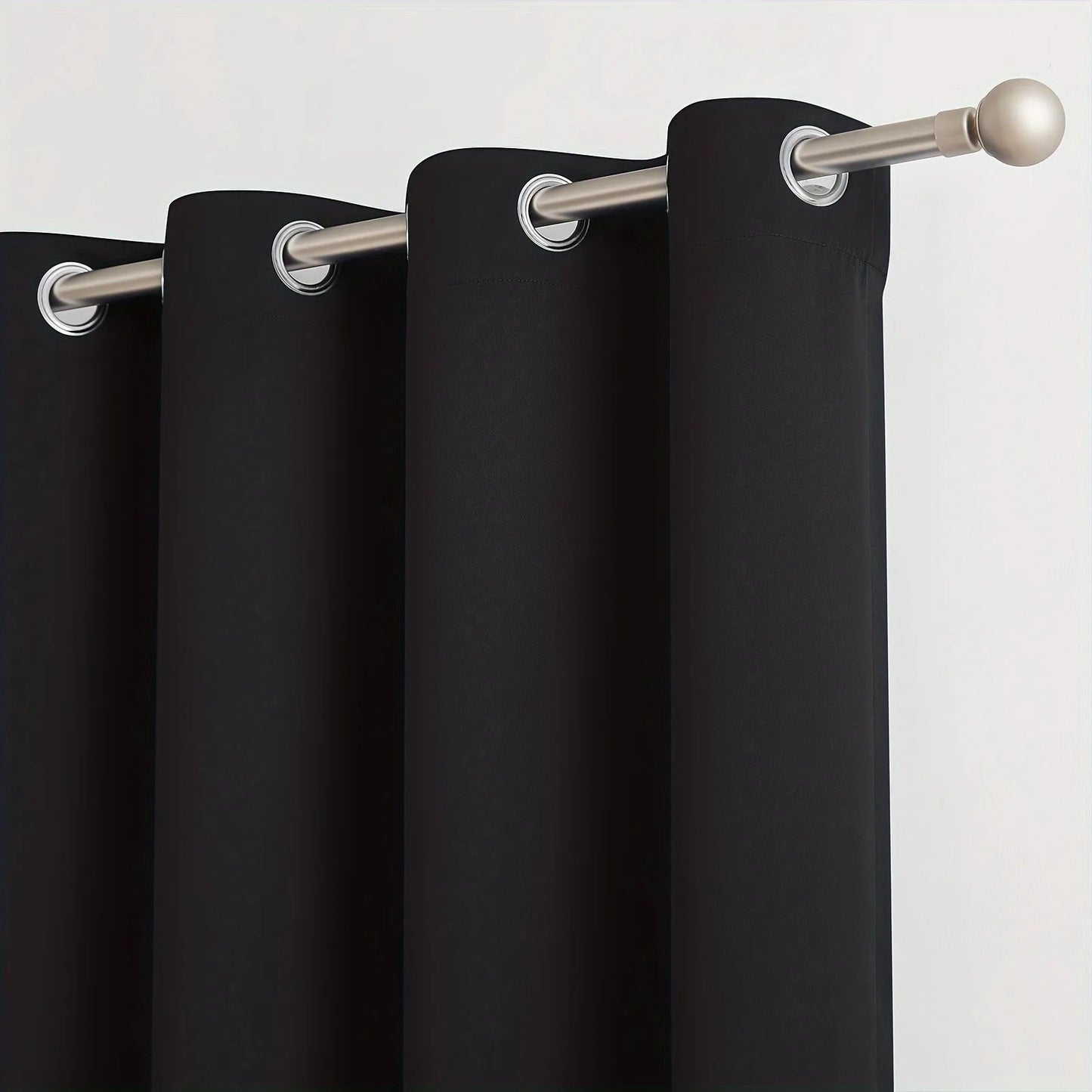 2panels Solid 100% Blackout Curtain - Curtains for Bedroom, Living Room Decor - UV Protection, Easy Sliding and Stylish Design