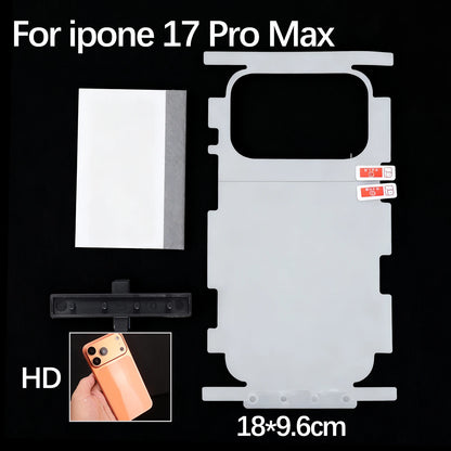 For iPhone 17 16 Pro Max 17Air 16Plus HD/Matte Clear Side Frame Sticker Back Full Coverage Protective Film Border Hydrogel Film