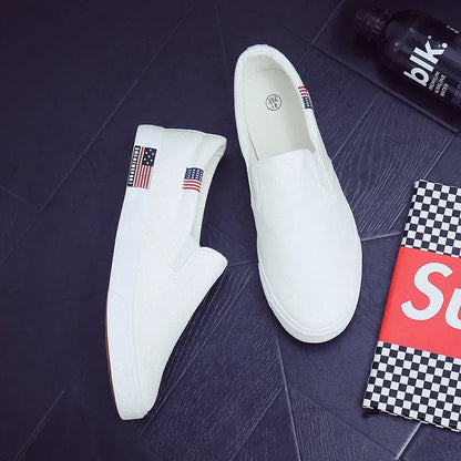Men Casual Shoes Canvas Luxury 2025 Mens Loafers Breathable Slip on FlatsMale Vulcanized Shoes White Driving Shoes Plus Size 47