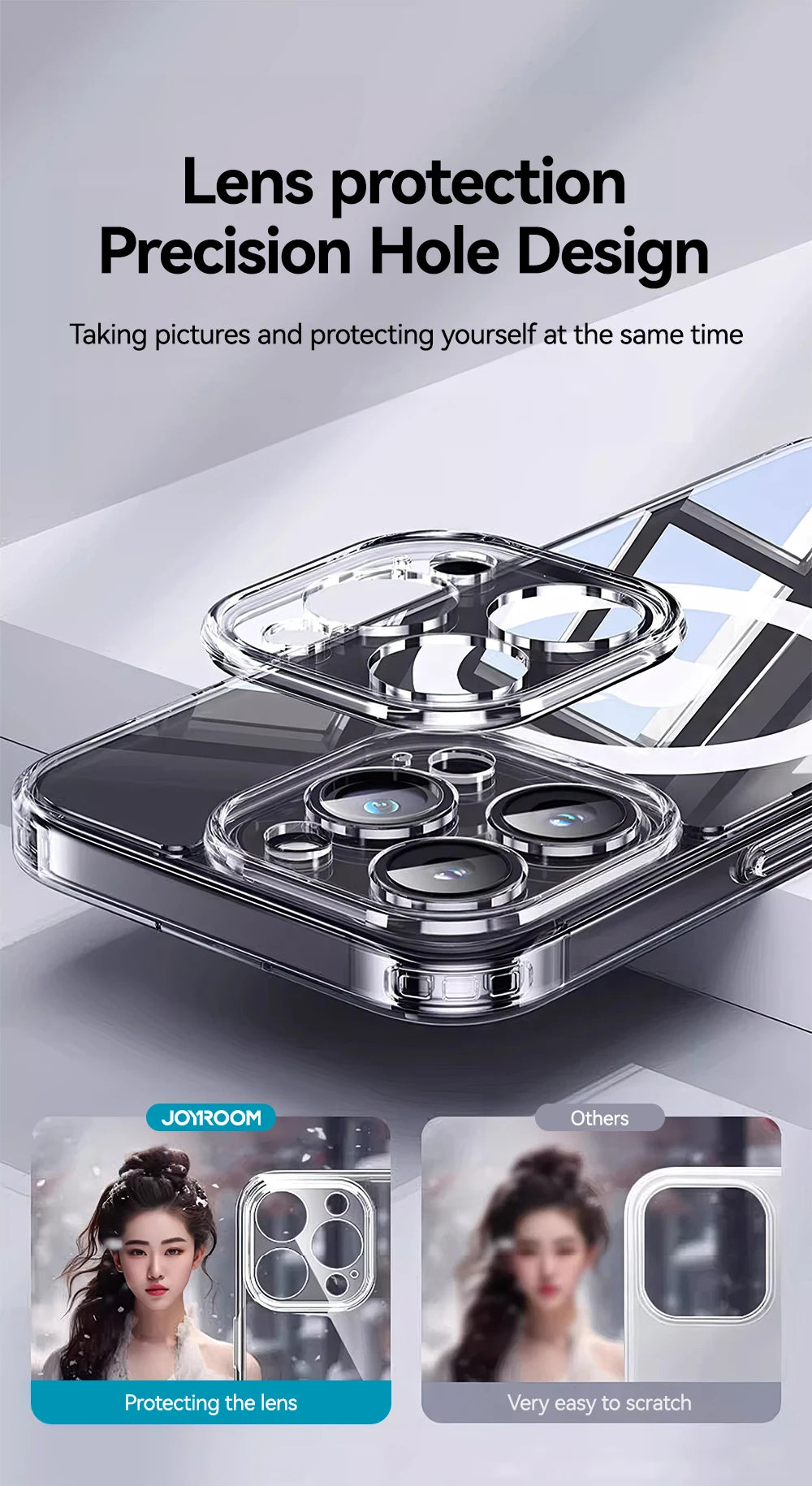 Joyroom Magnetic Case For iPhone 16 15 Pro Max Case Transparent Cover For iPhone 16 Wireless Charger Magnet Cover Anti Yellow