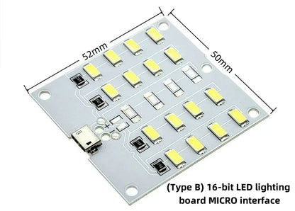 5730 SMD LED Light Panel 5V 450mA Micro USB Powered for Emergency Night Lamp Mobile Charger