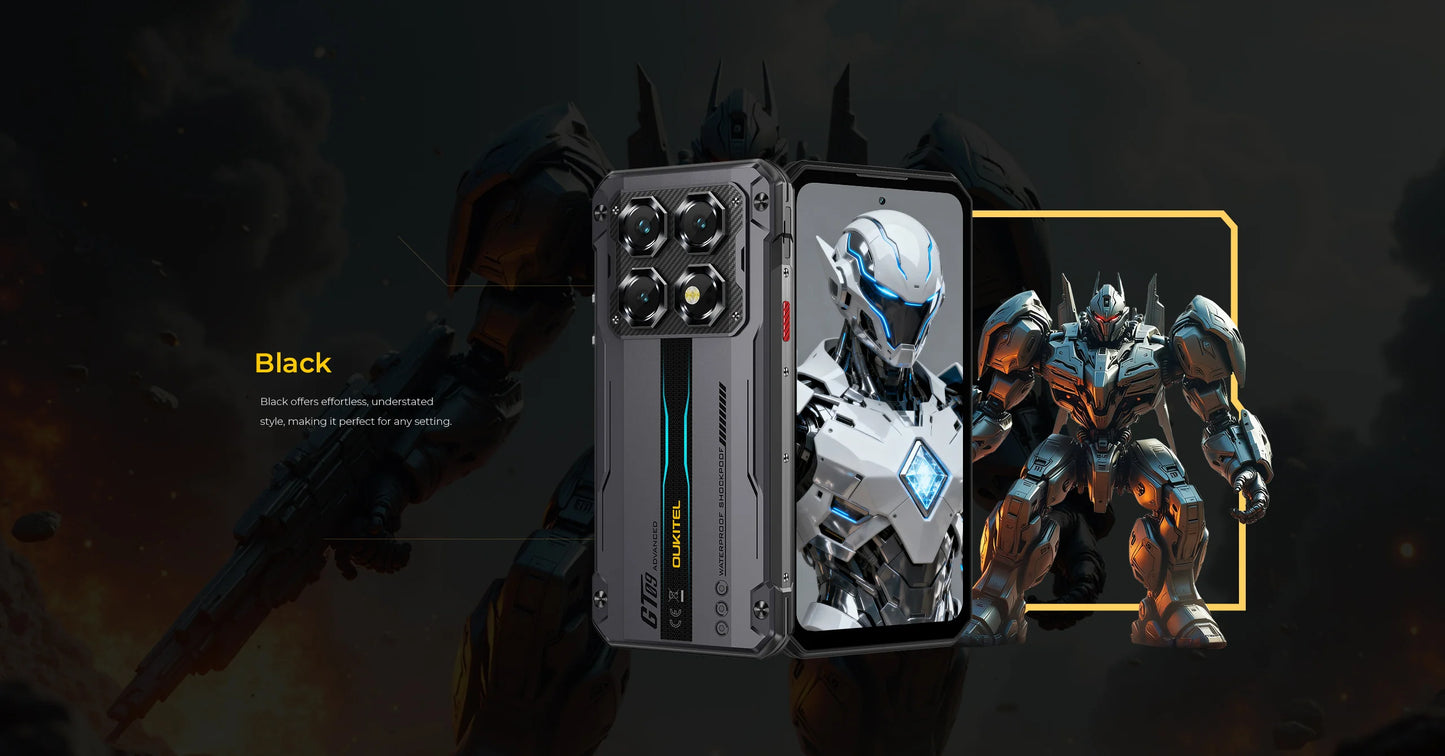 OUKITEL WP60 10000mAh Rugged Phone 7.2” HD+ Display 48GB(16+32) +512GB MTK 7025 Smartphone Android 15, 108MP Camera, NFC, 120Hz
