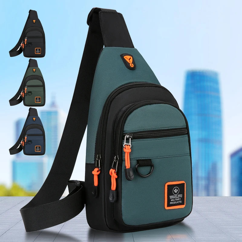 Men's leisure outdoor hiking bike shoulder bag, waterproof sports crossbody bag, travel backpack, men's chest bag, shoulder bag